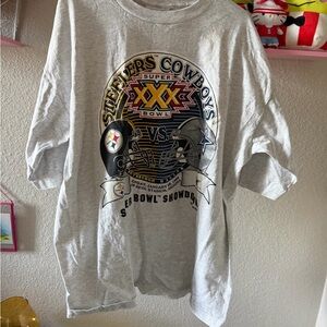 Vintage 1996 Pittsburgh Steelers Vs Dallas Cowboys XL Heather Grey Shirt